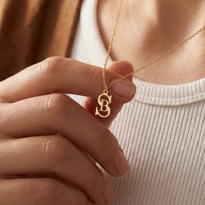 Tiny Alphabet Couple Necklace For Women 